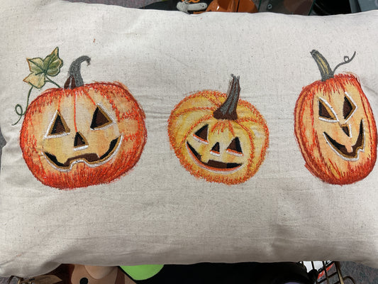 Printed Lumbar Jack-O-Lantern Pillow