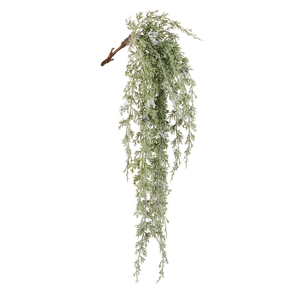 30" Hanging Flocked Cedar Branch
