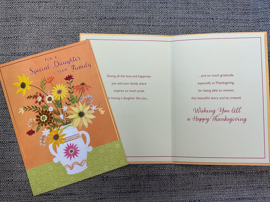 For a Special Daughter & Your Family - Thanksgiving Card