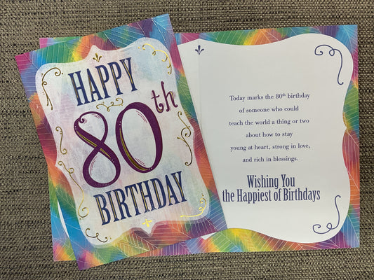 80th Birthday Card