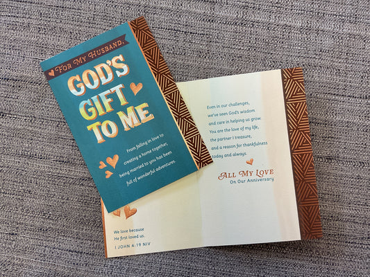 God’s Gift To Me Husband Religious Anniversary Card