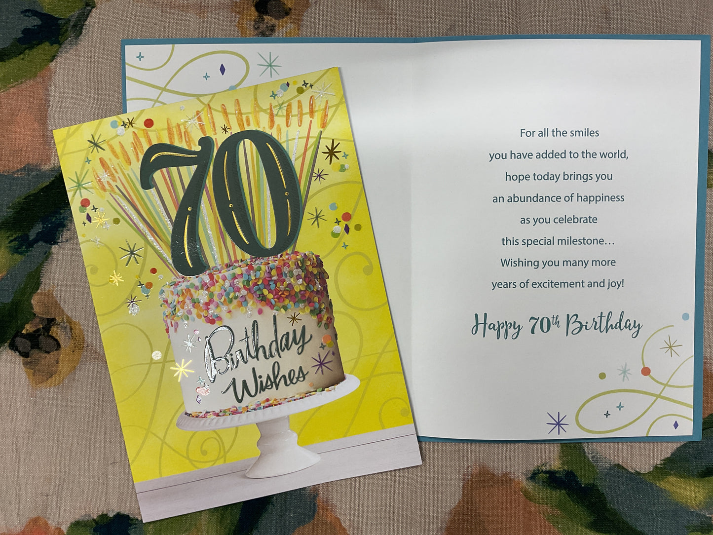 70th Birthday Card