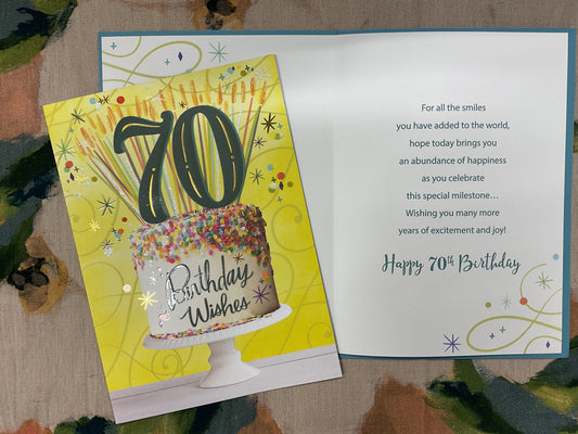 70th Birthday Card