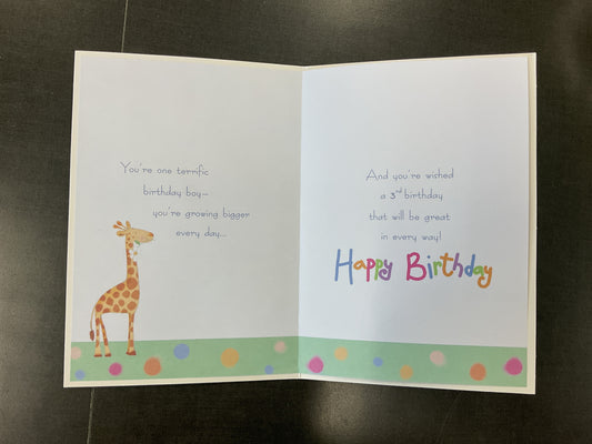 Boy Age 3 Birthday Card
