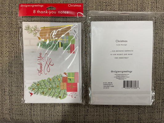 8 Ct Christmas Thank You Cards