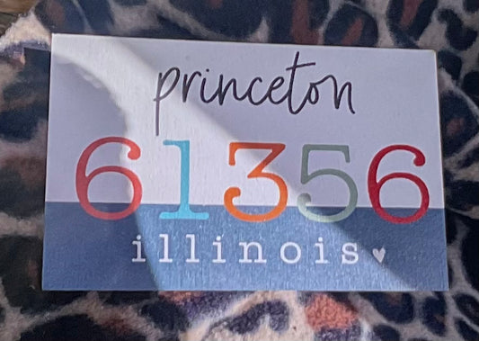 Colorful Zip Code  Wooden Post Card