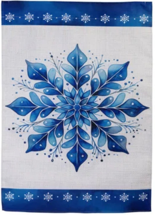 Sparkling Snowflake House Flag