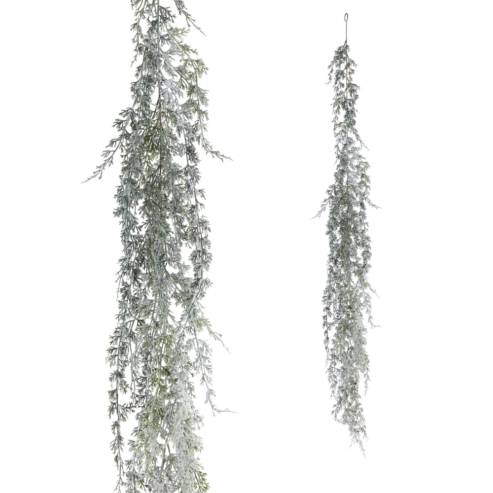 6' Hanging Flocked Cedar Garland