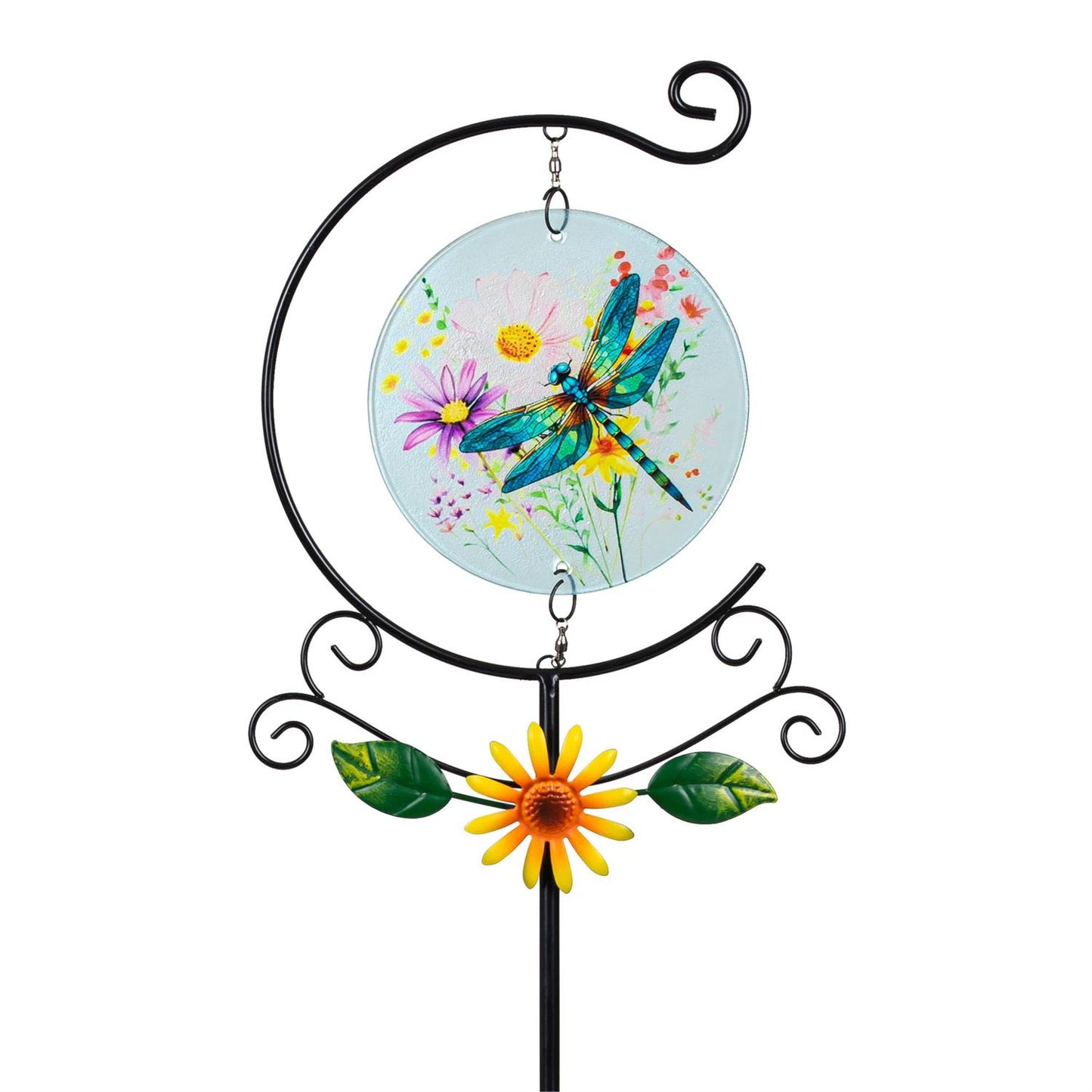 Pollinator Garden Metal and Glass Stake