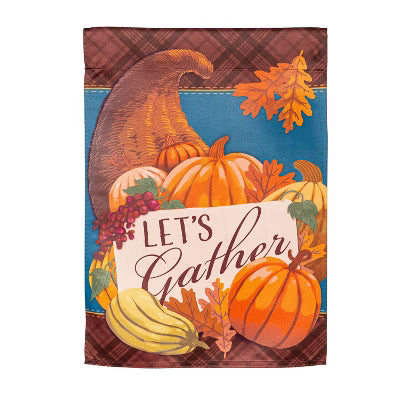 Gather Cornucopia Suede Garden Flag