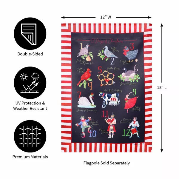 Holiday Count Down Suede Garden Flag