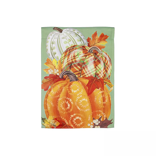 Painted Fall Pumpkins Suede Double Sided Garden Flag