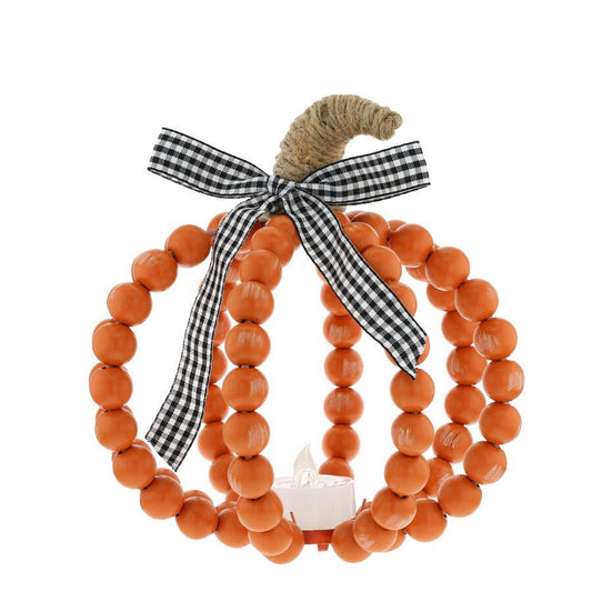 Lighted Harvest Beaded Pumpkin