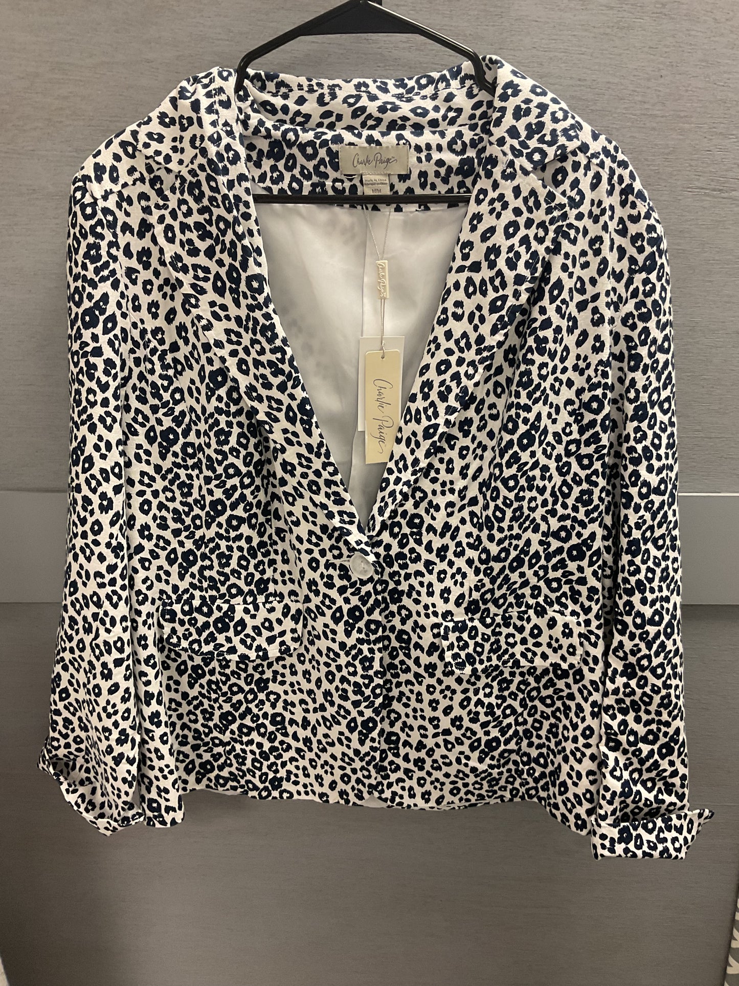 Blue Cheetah Print Blazer