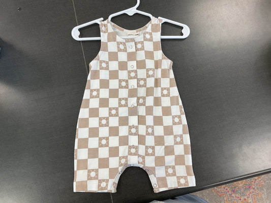 Summer Lounge Jumpsuit, Tan Sun Checkerboard