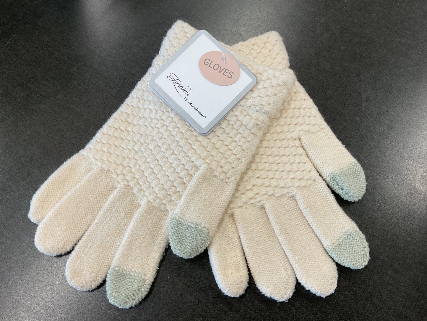 Ivory Knit Texting Gloves