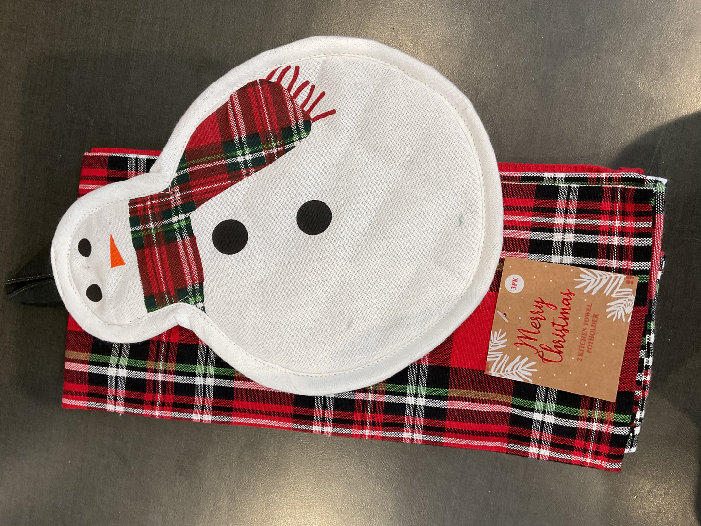 1 Shaped Potholder & 2 Kitchen Towel