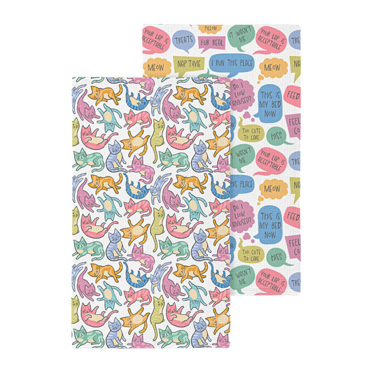 Pet Central Cat Thoughts Kitchen Towel Quick Dry, 30"x18"