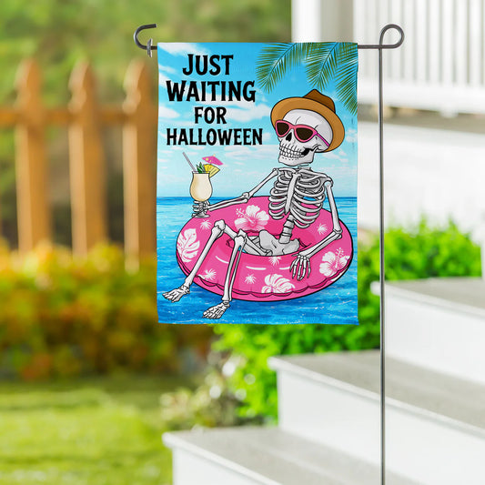 Just Waiting for Halloween Suede Garden Flag