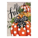 Patterned Pumpkins Burlap Flag