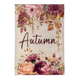 Autumn Florals Burlap Flag