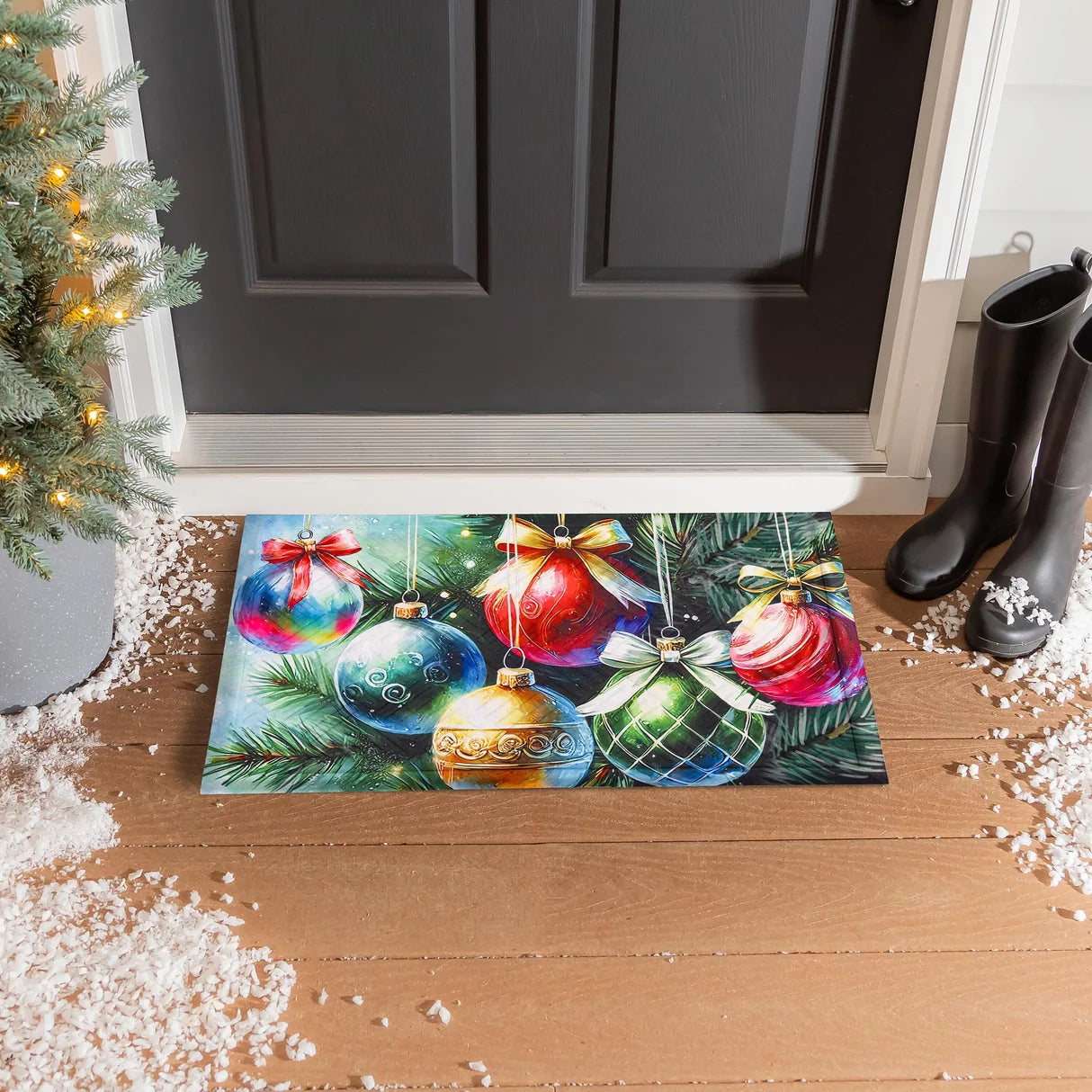 Holiday Ornaments Embossed Mat