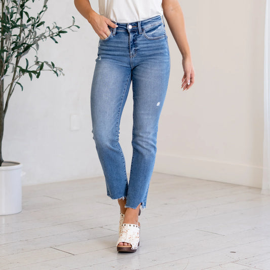 High Rise Slim Straight Leg Jeans