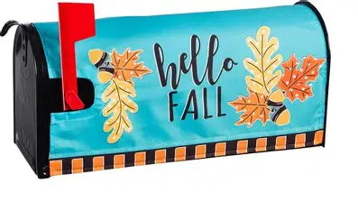 Hello Fall Leaves Mailbox Cover