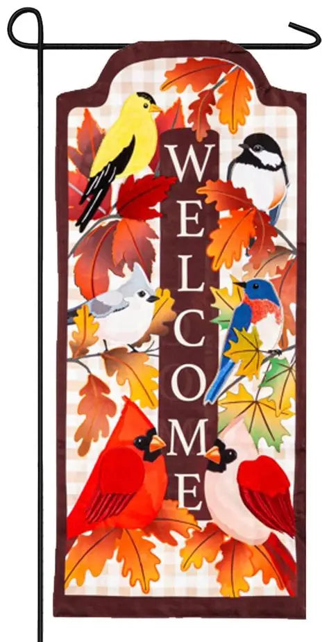 Autumn Songbirds Welcome Flag