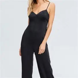 Black Satin Jumpsuit