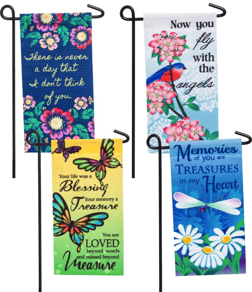 Memorial Sentiment Mini Flag