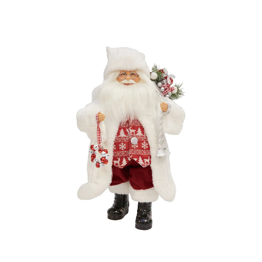 18" Santa W/White Coat