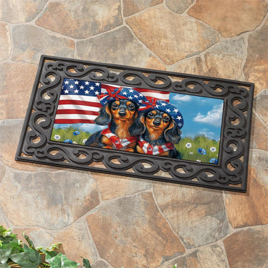 Patriotic Dachshund Duo Sassafras Switch Mat