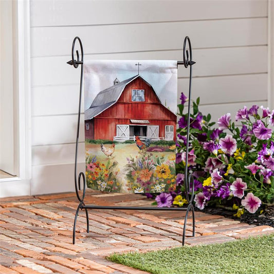 Petal & Plow Barn Suede Garden Flag