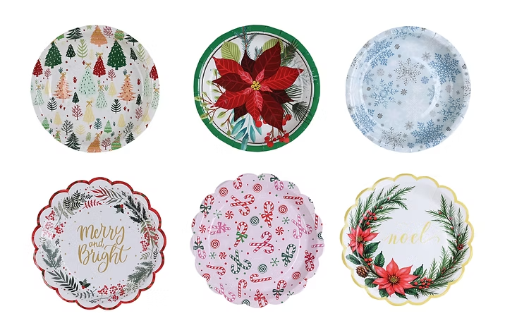 16-Pack Christmas Cocktail Paper Plates, Asst