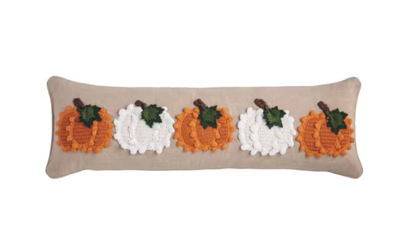 Long Knit Pumpkin Pillow