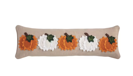 Long Knit Pumpkin Pillow