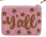 Beaded Cotton Zip Pouches