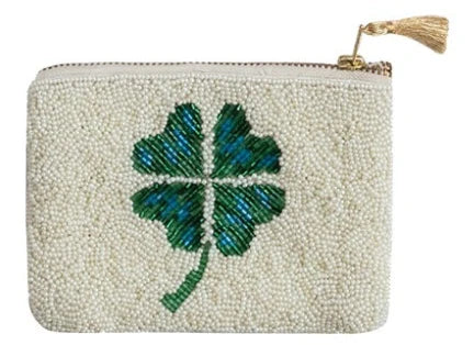 Beaded Cotton Zip Pouches