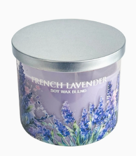 Spring Blossoms Printed Glass Candle Collection