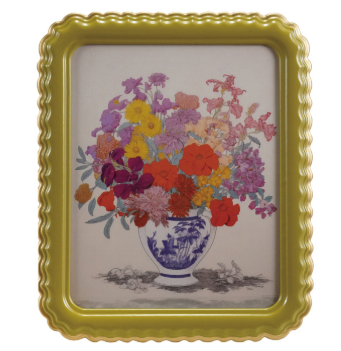 Scalloped Photo Frame w/ Gold Finish Edge, 2 Colors