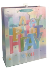 Medium Embossed Iridescent Birthday Gift Bag