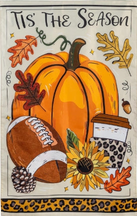 Tis' The Season Fall Applique House Flag