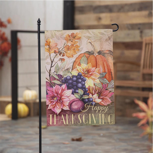 Happy Thanksgiving Suede Garden Flag
