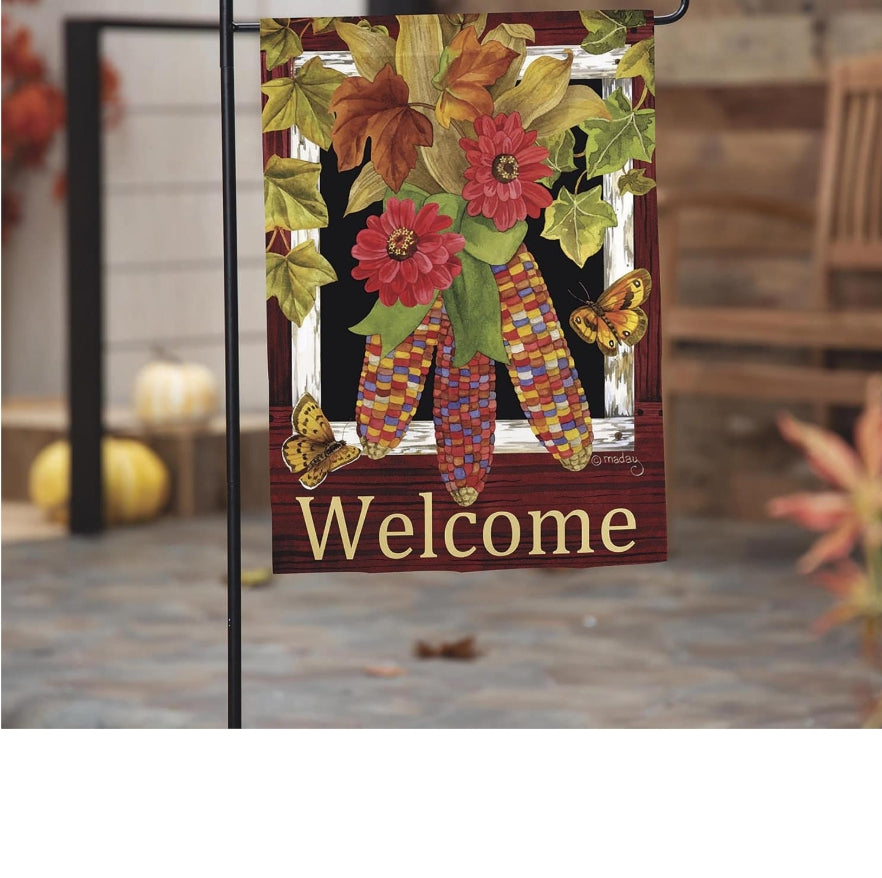 Fall Corn Suede Garden Flag