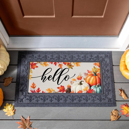 Hello Fall Pumpkin & Leaves Sassafras Switch Mat