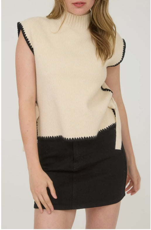 Side Bow Cap Sleeve Sweater