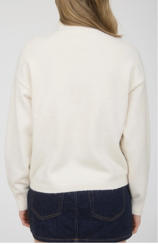 Dainty Flower Mock Neck Sweater