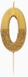 Gold Glitter Number Candle Starter Set