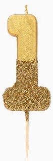 Gold Glitter Number Candle Starter Set